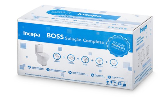 Bacia Caixa Acoplada Boss Gris Stone Combo Incepa Alianda