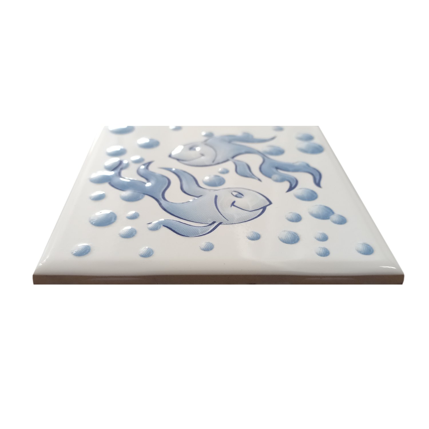 Azulejo Cerâmico Decor Peixes Branco para Ambientes Internos, Externos e Piscinas - Eliane