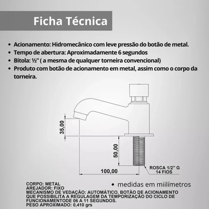 1793 TORNEIRA AUTOMÁTICA LAVATÓRIO/BANHEIRO BANCADA - RAINHA