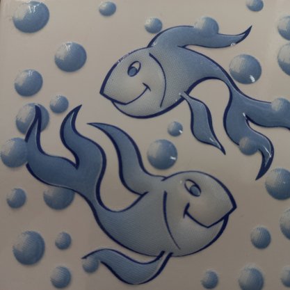 Azulejo Antigo Cerâmico 10x10cm Decor Peixes Branco para Ambientes Internos, Externos e Piscinas - Eliane