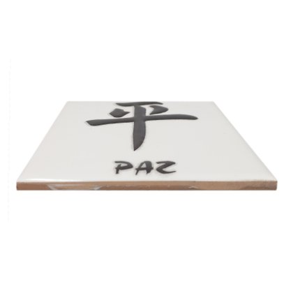 Azulejo Antigo Cerâmico Japones "Paz" - Eliane