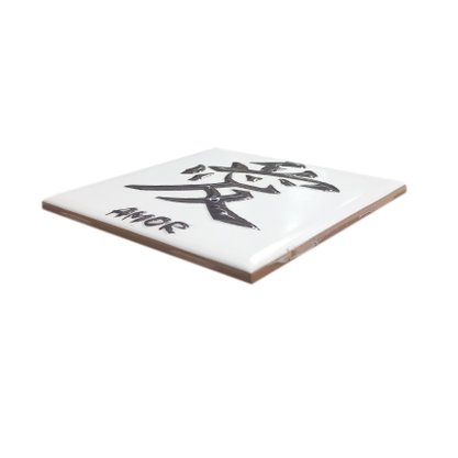 Azulejo Antigo Cerâmico Japones "Amor" - Eliane