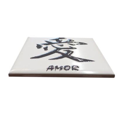 Azulejo Antigo Cerâmico Japones "Amor" - Eliane