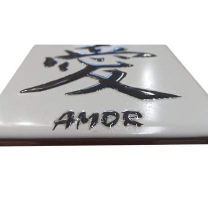 Azulejo Antigo Cerâmico Japones "Amor" - Eliane