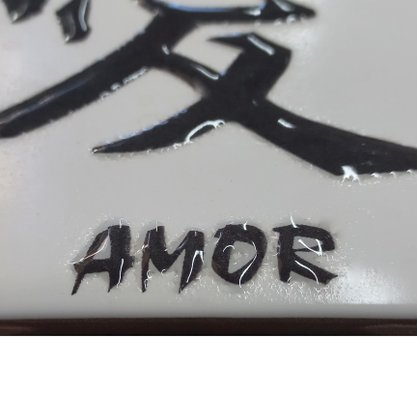 Azulejo Antigo Cerâmico Japones "Amor" - Eliane