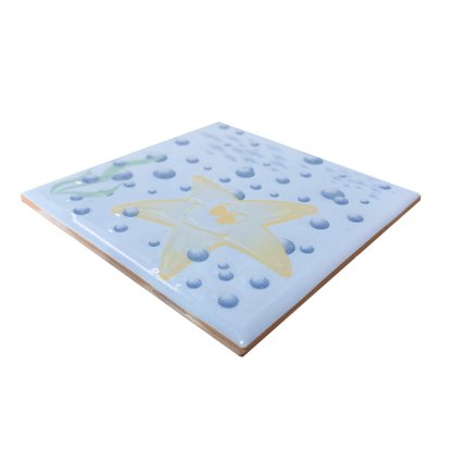 Azulejo Antigo Cerâmico 10x10cm D Estrela do mar Laguna, para Ambientes Internos, Externos e Piscinas- Eliane