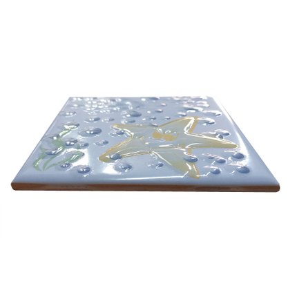 Azulejo Antigo Cerâmico 10x10cm D Estrela do mar Laguna, para Ambientes Internos, Externos e Piscinas- Eliane