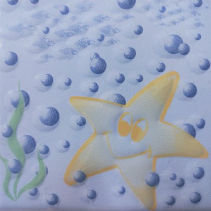 Azulejo Antigo Cerâmico 10x10cm D Estrela do mar Laguna, para Ambientes Internos, Externos e Piscinas- Eliane