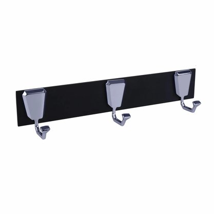 Cabide 3 Ganchos PR4280 Preto Cromado - Ducon