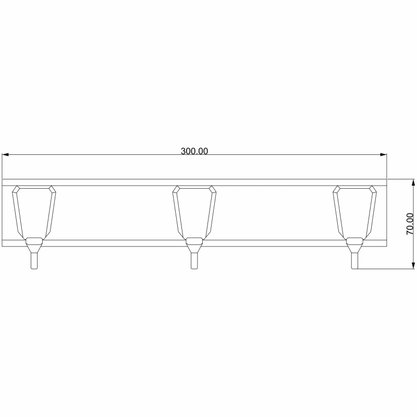 Cabide 3 Ganchos PR4280 Preto Cromado - Ducon