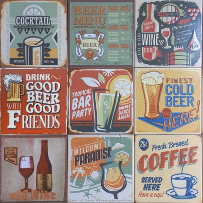Kit Azulejo Decorativo Drink com 12 Unidades - Gabriella