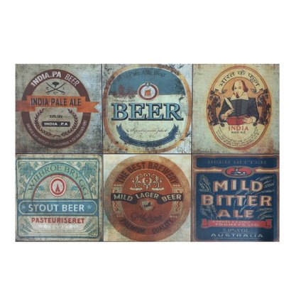 Kit Azulejo Decorativo Beer com 12 Unidades - Gabriella