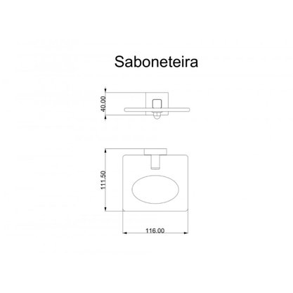Saboneteira Inox Square SQ12020 Cromo - Ducon