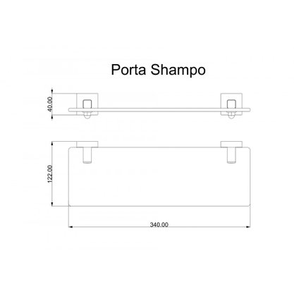 Porta Shampoo Inox Square SQ12115 Gold - Ducon