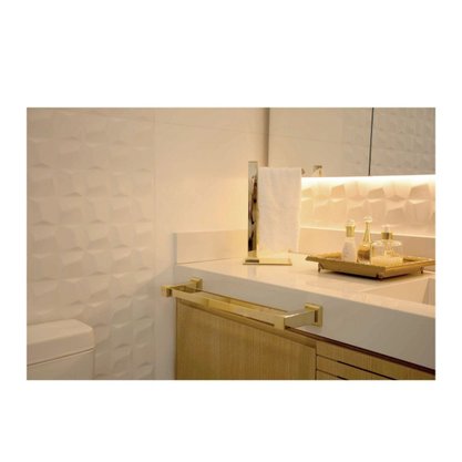 Porta Toalha De Banho Inox Square SQ12130 Gold - Ducon
