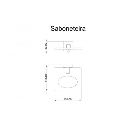 Saboneteira Inox Square SQ12520 Preto - Ducon