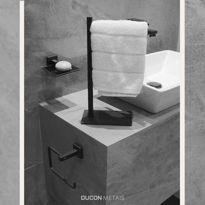 Saboneteira Inox Square SQ12520 Preto - Ducon