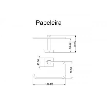Porta Papel Inox Square SQ12450 Rose Gold - Ducon