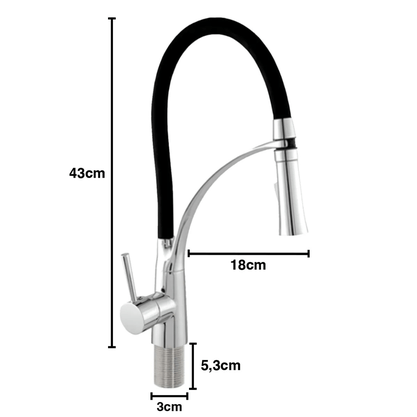 - RAINHA 3191 C 21 MISTURADOR MONOCOMANDO BLACK 40 CENTIMETROS -