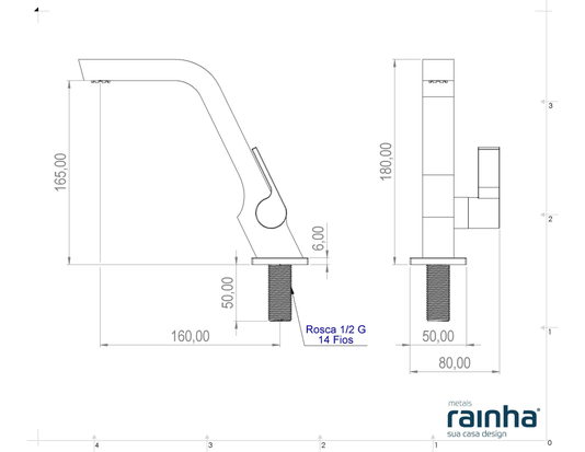 RAINHA 91019 C71 TORNEIRA LAVATÓRIO BLACK MATTE 1/4 VOLTA BANCADA