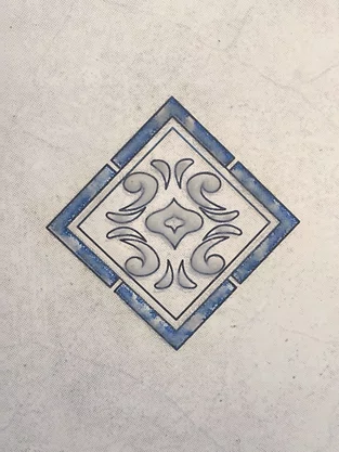 AZULEJO CERÂMICO DECORATIVO SIMONE GEO WH-1 - CLASSE A - 15X15CM