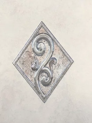 AZULEJO ANTIGO CERÂMICO DECORATIVO TIERRY SL-1 - CLASSE A - 15,5X15,5CM