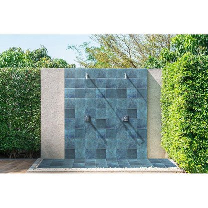 Azulejo AntigoCerâmico Hijau Azul Brilho - 20x20cm - Gabriella