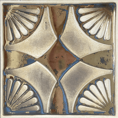 AZULEJO DECORATIVO ORNATO OURO - CEUSA - 21X21 CENTÍMETROS