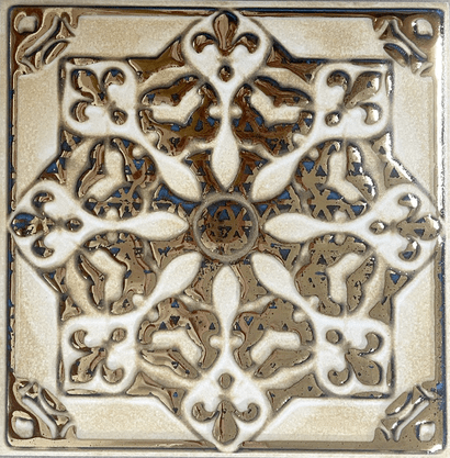 AZULEJO DECORATIVO ORNATO OURO - CEUSA - 21X21 CENTÍMETROS