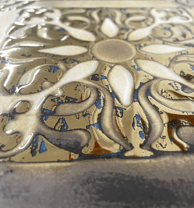 AZULEJO DECORATIVO ORNATO OURO - CEUSA - 21X21 CENTÍMETROS