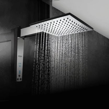CHUVEIRO AQCUA CENTURY DIGITAL BLACK/CROMO - LORENZETTI -
