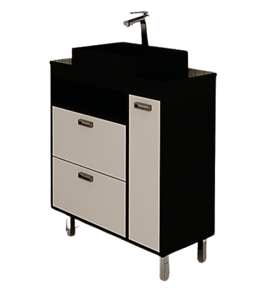 CONJUNTO DE MÓVEIS BOSCONE 80 CENTIMETROS PRETO - CGC MÓVEIS