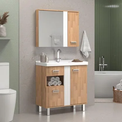 CONJUNTO DE MÓVEIS DAKOTA 80 BRANCO/PARQUET - BERTON
