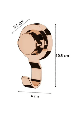 GANCHO 4054 MULTIUSO COM VENTOSA ROSE GOLD - FUTURE - PAREDE