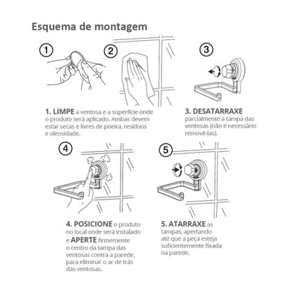 GANCHO MULTISO COM VENTOSA 8056PT PRETO FOSCO - FUTURE -