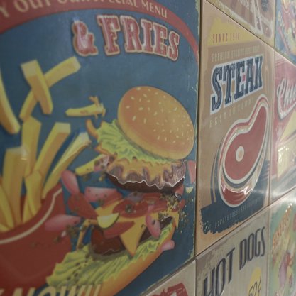 Kit Azulejo Decorativo Fast Food com 12 Unidades - Gabriella