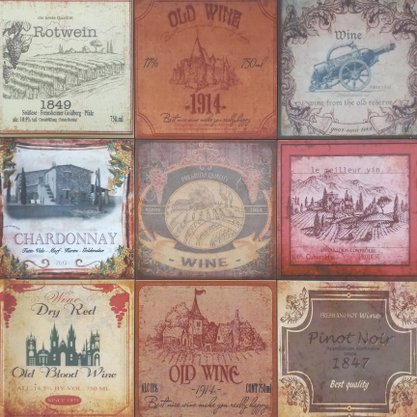Kit Azulejo Decorativo Wine com 12 Unidades - Gabriella