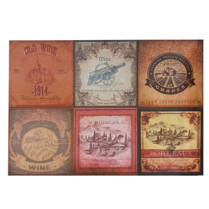 Kit Azulejo Decorativo Wine com 12 Unidades - Gabriella
