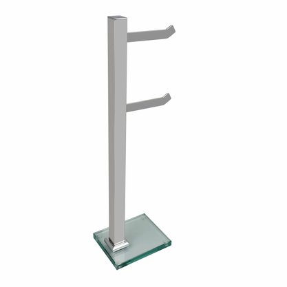 Papeleira Chão pr4071 Dupla Inox Vidro Incolor  - Ducon