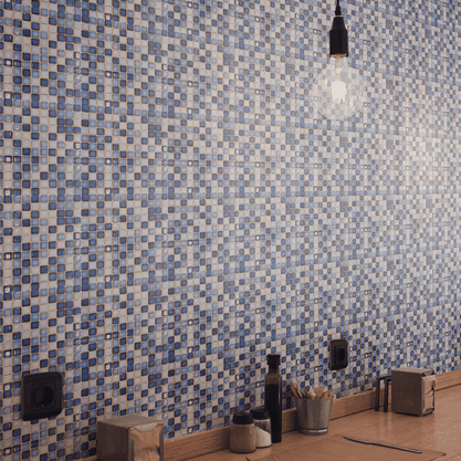 Pastilha em Porcelanato Creare Blue Mix para Ambientes Internos, Externos e Piscinas - Portinari