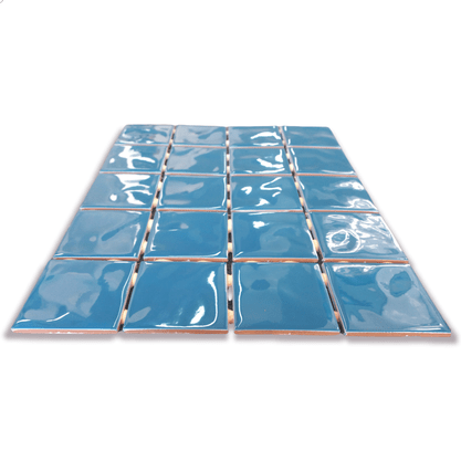Pastilha para Piscina Azul Petróleo Onda Mesh Brilhante - Eliane