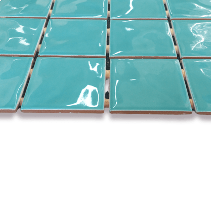 Pastilha para Piscina Verde Água Onda Mesh Brilhante - Eliane