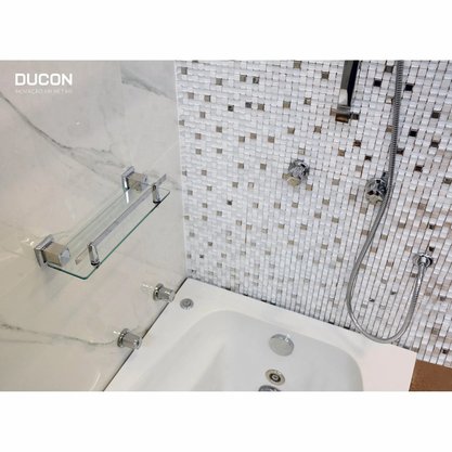 Porta Shampoo com Vidro incolor Inox pr4011 - Ducon