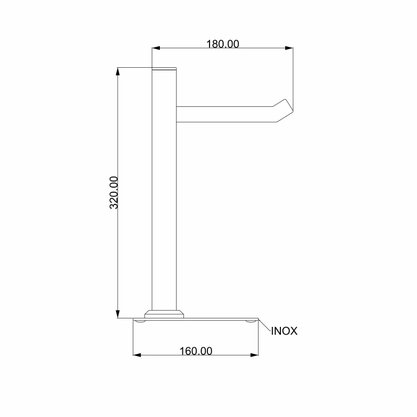Porta Toalha Bancada Inox Black Matte BL6082 - Ducon