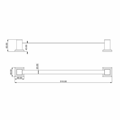 Porta Toalha Barra Inox pr4030 - Ducon