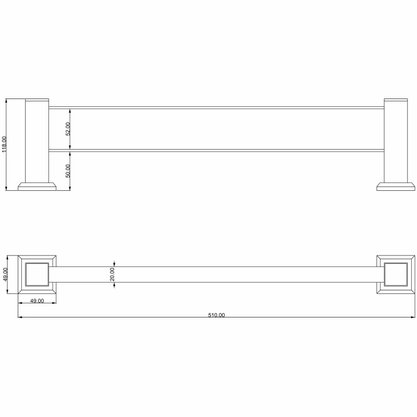 Porta Toalha Duplo Inox pr4090 - Ducon