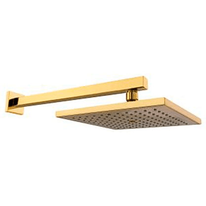RAINHA 645600 DUCHA FRIA ARTICULADA SQUARE GOLD BRILHANTE METAL