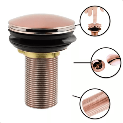 RAINHA 71617 VALVULA LAVATORIO CLICK LUXO 7/8 - ROSE GOLD