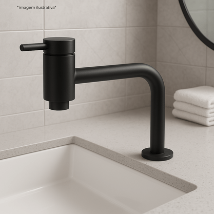 RAINHA 91063 C65 TOREIRA LAVATÓRIO NOBRE 1/4 VOLTA BANC. PRETO FOSCO