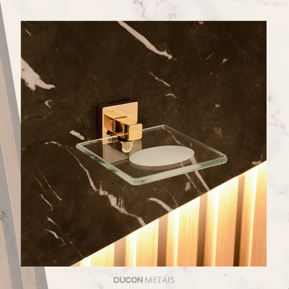 Saboneteira Inox Square SQ12120 Gold - Ducon